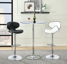 Load image into Gallery viewer, Edenton Upholstered Adjustable Height Bar Stools Black and Chrome (Set of 2)