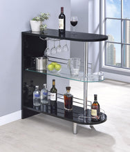 Load image into Gallery viewer, Adolfo 3-tier Bar Table Glossy Black and Clear