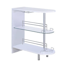Load image into Gallery viewer, Adolfo 3-tier Bar Table Glossy White and Clear