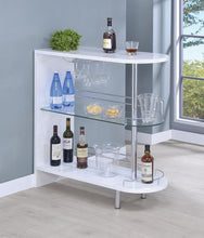 Load image into Gallery viewer, Adolfo 3-tier Bar Table Glossy White and Clear