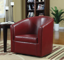 Load image into Gallery viewer, Turner Upholstery Sloped Arm Accent Swivel Chair Red