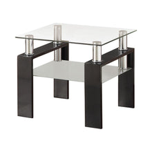 Load image into Gallery viewer, Dyer Tempered Glass End Table with Shelf Black