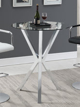 Load image into Gallery viewer, Denali Round Glass Top Bar Table Chrome