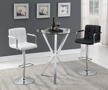 Load image into Gallery viewer, Denali Round Glass Top Bar Table Chrome