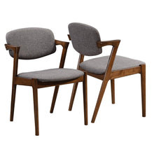Load image into Gallery viewer, Malone Dining Side Chairs Grey and Dark Walnut (Set of 2)