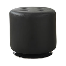 Load image into Gallery viewer, Bowman Round Upholstered Ottoman Black