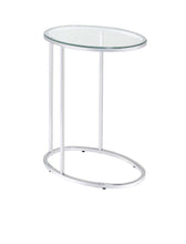 Load image into Gallery viewer, Kyle Oval Snack Table Chrome and Clear