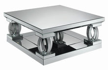 Load image into Gallery viewer, Amalia Square Coffee Table with Lower Shelf Clear Mirror