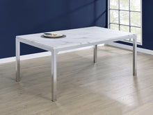 Load image into Gallery viewer, Athena Rectangle Dining Table with Marble Top Chrome
