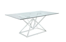 Load image into Gallery viewer, Beaufort Rectangle Glass Top Dining Table Chrome