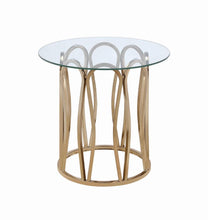 Load image into Gallery viewer, Monett Round End Table Chocolate Chrome and Clear
