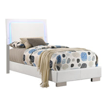 Load image into Gallery viewer, Felicity Full & Twin Panel Bed with LED Lighting Glossy White