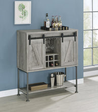 Load image into Gallery viewer, Claremont Sliding Door Bar Cabinet with Lower Shelf Grey Driftwood