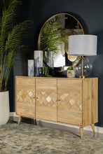 Load image into Gallery viewer, Alyssum Checkered Pattern 3-door Accent Cabinet Natural