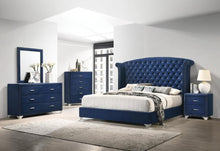 Load image into Gallery viewer, Melody California King, Eastren King, Queen Wingback Upholstered Bed Pacific Blue & Grey