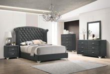 Load image into Gallery viewer, Melody California King, Eastren King, Queen Wingback Upholstered Bed Pacific Blue & Grey