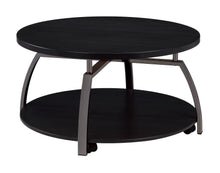 Load image into Gallery viewer, Dacre Round Coffee Table Dark Grey and Black Nickel