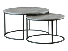Load image into Gallery viewer, Lainey Round 2-piece Nesting Coffee Table Grey and Gunmetal