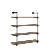 Load image into Gallery viewer, Elmcrest 40-inch Wall Shelf Black and Rustic Oak