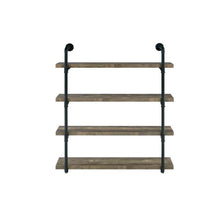 Load image into Gallery viewer, Elmcrest 40-inch Wall Shelf Black and Rustic Oak