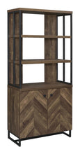 Load image into Gallery viewer, Millbrook 2-door Bookcase Rustic Oak Herringbone and Gunmetal