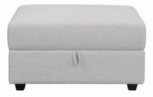 Load image into Gallery viewer, Cambria Upholstered Square Storage Ottoman Grey