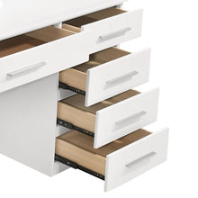 Load image into Gallery viewer, Felicity 9-drawer Vanity Desk with Lighted Mirror Glossy White