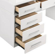 Load image into Gallery viewer, Felicity 9-drawer Vanity Desk with Lighted Mirror Glossy White