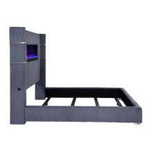 Load image into Gallery viewer, Tisdall Wingback Bed with Flame Visualizer