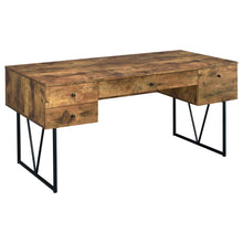 Load image into Gallery viewer, Analiese 4-drawer Writing Desk Antique Nutmeg image
