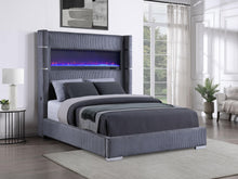 Load image into Gallery viewer, Tisdall Wingback Bed with Flame Visualizer