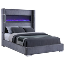 Load image into Gallery viewer, Tisdall Wingback Bed with Flame Visualizer