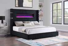 Load image into Gallery viewer, Tisdall California King, E.King & Queen Bed Grey, Black & Queen