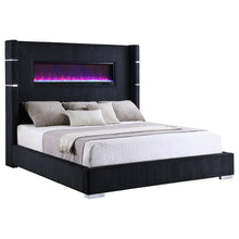 Load image into Gallery viewer, Tisdall Wingback Bed with Flame Visualizer