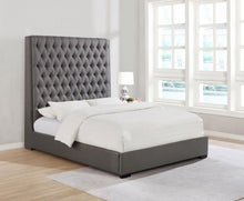 Load image into Gallery viewer, Camille Tall Tufted California King, E.King & Queen Bed Grey image