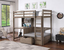 Load image into Gallery viewer, CALLISTUS Twin Workstation Loft Bed, White & Gray