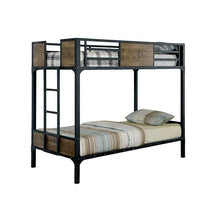 Load image into Gallery viewer, CLAPTON Black Twin/Twin Bunk Bed