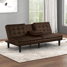 Load image into Gallery viewer, Eidsberg Futon Sofa Bed Orange, Grey, Brown, & Black