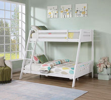 Load image into Gallery viewer, Emilee Twin/Full Bunk Bed White, Grey, Espresso, & Black