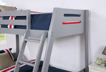 Load image into Gallery viewer, Emilee Twin/Full Bunk Bed White, Grey, Espresso, & Black