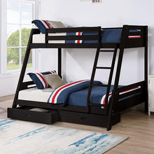 Load image into Gallery viewer, Emilee Twin/Full Bunk Bed White, Grey, Espresso, & Black