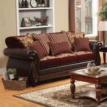 Load image into Gallery viewer, Franklin Burgundy/Espresso Sofa, Burgundy