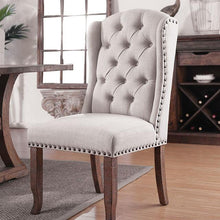 Load image into Gallery viewer, Gianna Rustic Pine/Ivory Wingback Chair (2/CTN)