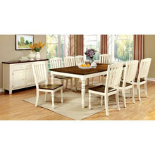 Load image into Gallery viewer, HARRISBURG Vintage White/Dark Oak Dining Table w/ 18" Butterfly Leaf