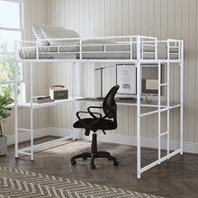 Load image into Gallery viewer, Cybill Full Loft Bed White, Silver, & Black