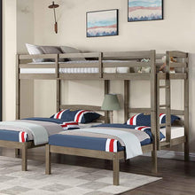 Load image into Gallery viewer, HORTENSE Triple Twin Bunk Bed, W. Gray