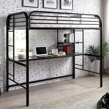 Load image into Gallery viewer, Opal Iii Black & Silver Twin Loft Bed