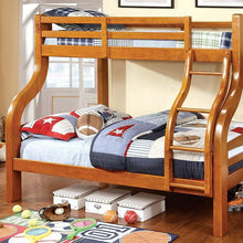Load image into Gallery viewer, SOLPINE Gray & Oak Twin/Full Bunk Bed