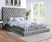Load image into Gallery viewer, STEFANIA E.King & Queen Bed, Black & Gray