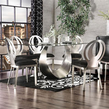 Load image into Gallery viewer, ORLA Silver/Black Dining Table